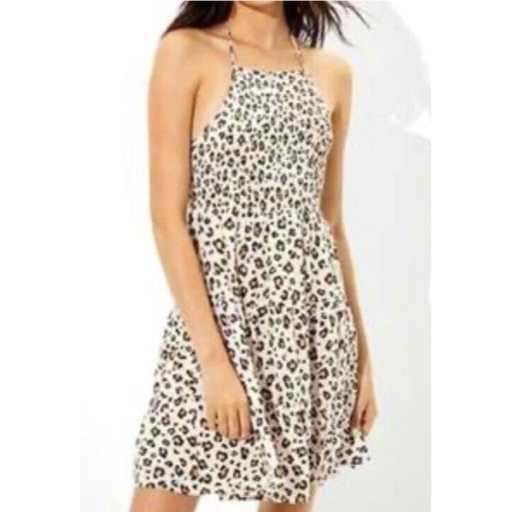 American Eagle Animal Print Cheetah Halter Dress Women’s Size Large - NWT